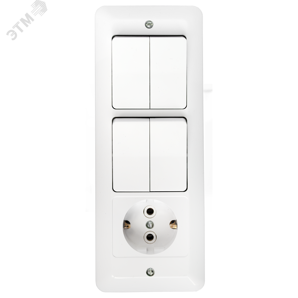 Изображение товара Блок совмещенный БелТИЗ 4В-РЦ-704 4 клавиши + розетка скрытой установки