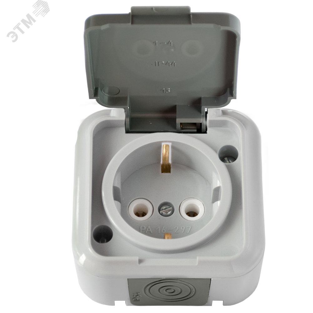 Изображение товара Беларусь Розетка наружная IP54 с заземлением 16 А для внешних электросетей