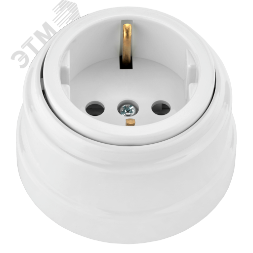 Изображение товара Ретро розетка электрическая одноместная с з/к открытой установки РА16-0202 (шт)