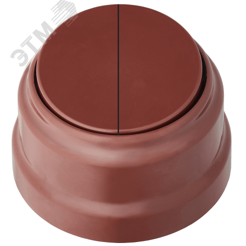 Изображение товара Ретро выключатель двухклавишный открытой установки А5 10-2202 коричневый (шт)