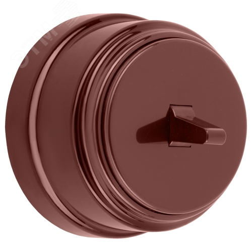 Изображение товара Ретро выключатель одноклавишный открытой установки тумблерный А1 10-2203 коричневый (шт)