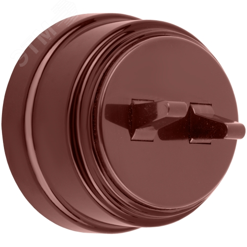 Изображение товара Ретро выключатель двухклавишный открытой установки тумблерный А5 10-2204 коричневый (шт)