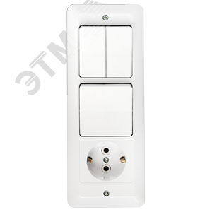 Изображение товара Беларусь Блок: выключатель трехклавишный + розетка с заземлением (шт)