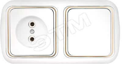 Изображение товара Блок скрытый: выключатель одноклавишный + розетка 2К Гармония Люкс