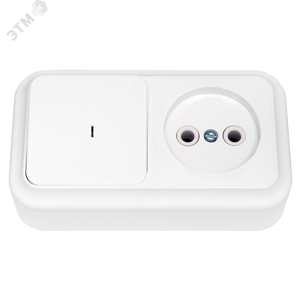 Изображение товара Беларусь блок нар 1кл Выкл С индик plus розетка открытая монтаж