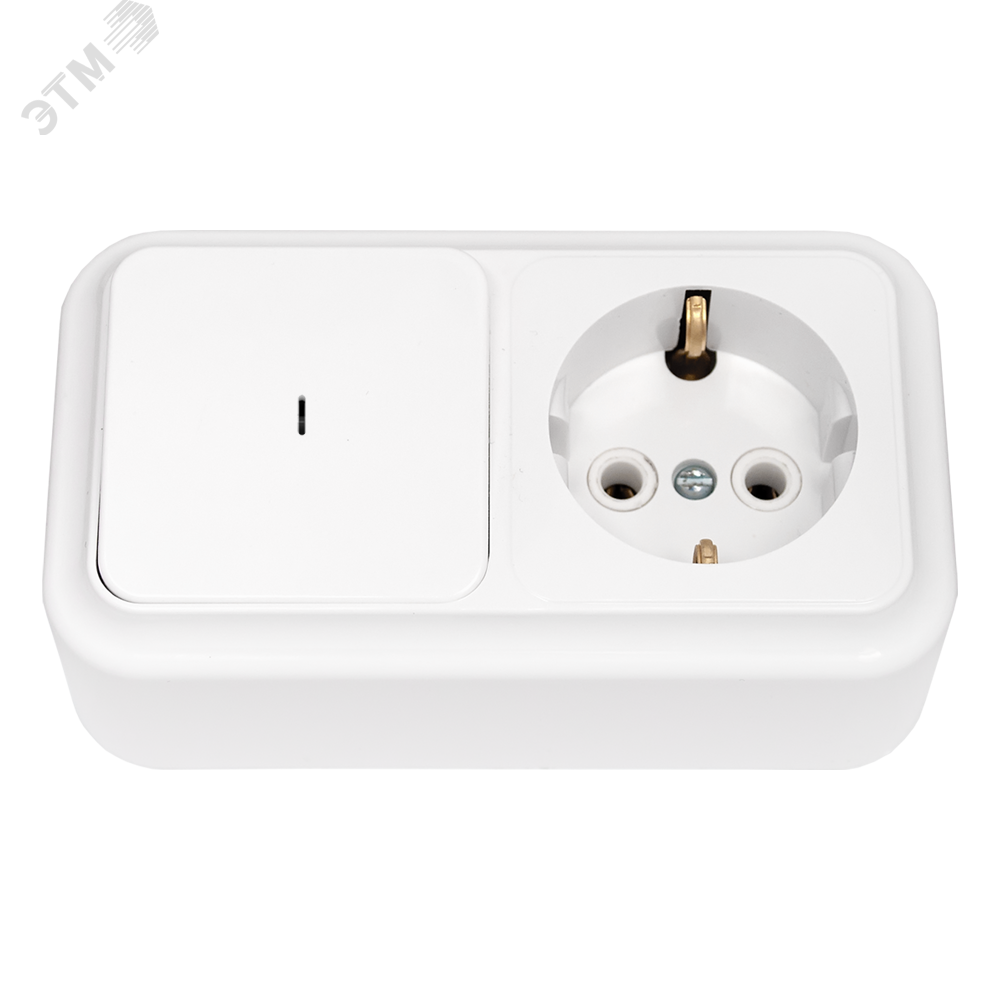 Изображение товара Беларусь Блок наружный выключатель с индикатором и розеткой заземлением