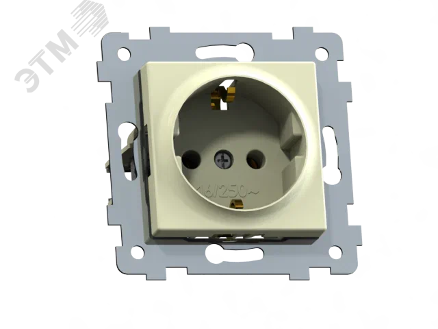 Изображение товара Аксиома РС16-453 розетка одноместная с заземлением слоновая кость скрытая монтаж