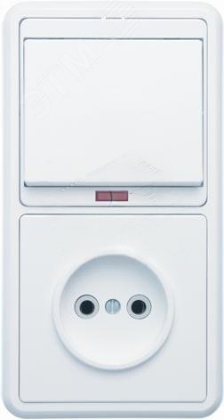 Изображение товара БЭЛЛА Блок БКВР-214 Выключатель одноклавишный с индикацией и розеткой белый