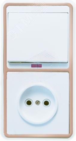 Изображение товара БЭЛЛА Блок БКВР-214 выключатель с розеткой золото 220 В Россия