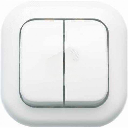 Изображение товара Выключатель скрытой установки двухклавишный Валентина С56-034 220 В IP20