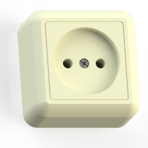 Изображение товара Розетка открытой установки одноместная Оптима РА10-375 слоновая кость 220 В 10 А
