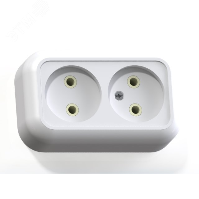 Изображение товара Наружная розетка Валентина Розетка 2 поста белая РА10-382