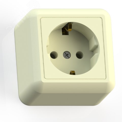 Изображение товара Розетка ОПТИМА открытой установки одноместная 16А с заземлением РА16-376