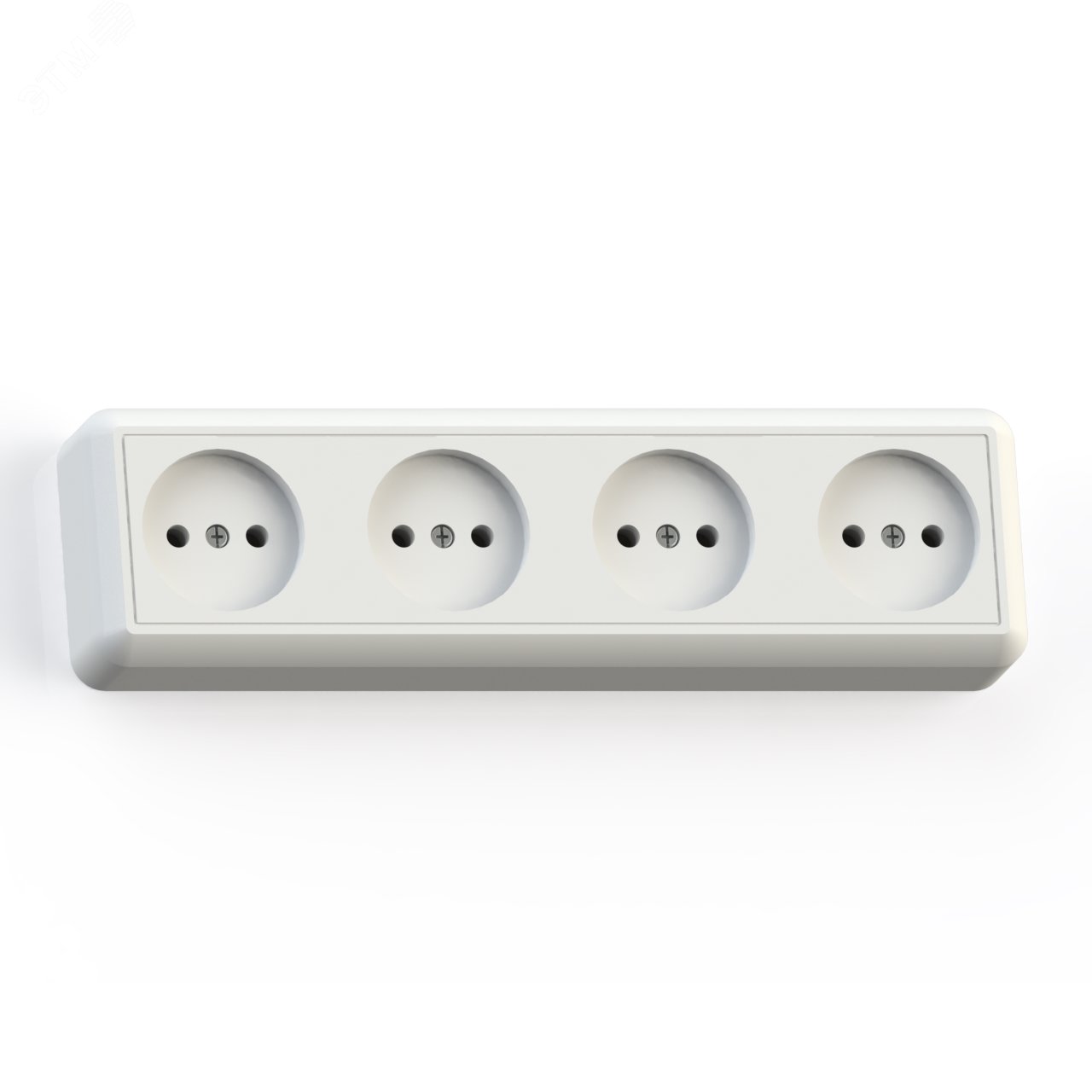 Изображение товара Розетка открытой установки четырехместная 16А IP20 белая РА16-402