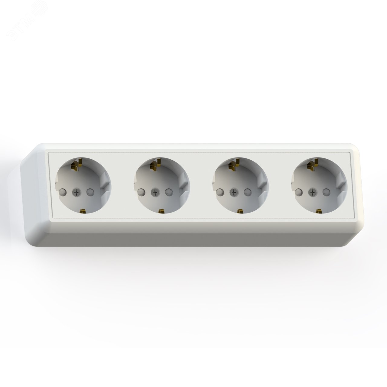 Изображение товара Розетка открытой установки 4 поста ОПТИМА с заземлением IP20 белая