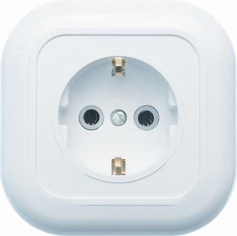 Изображение товара Валентина Розетка 1 пост скрытая с заземлением белый РС16-635