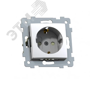 Изображение товара Мария Механизм розетки одноместной с заземляющим контактом со шторкой скрытой установки РС16-446, белый (шт)