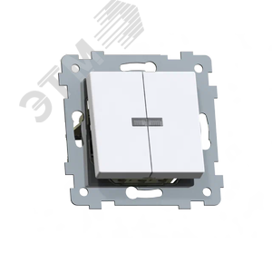 Аксиома Механизм выключателя двухклавишного скрытой установки с индикацией С510-450, белый