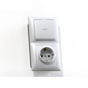 Изображение товара СЕЛЕНА Блок комбинированный с/у выключатель одноклавишный с подсвет. +розетка 2К+З БКВР-420, белый (шт)