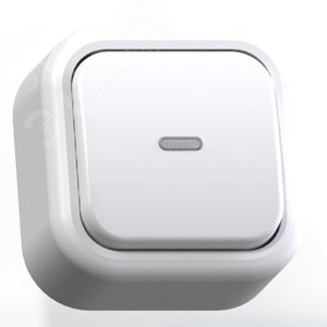 Изображение товара Валентина Выключатель открытой установки одноклавишный с подсвет, А16-054 (шт)