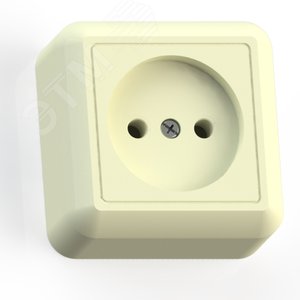 Изображение товара ОПТИМА Розетка открытой установки одноместная, 10А РА10-375, слоновая кость (шт)