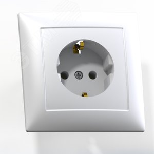 Изображение товара СЕЛЕНА Розетка скрытой установки одноместная с заземляющим контактом РС16-370, белый (шт)