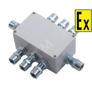 Коробка коммутационная КВ МК Тип А150 ((2         КВМ25ТН3/4)-(12х2.5мм) 1ExdIIBT5Gb, IP67, корпус  из алюминиевого сплава)