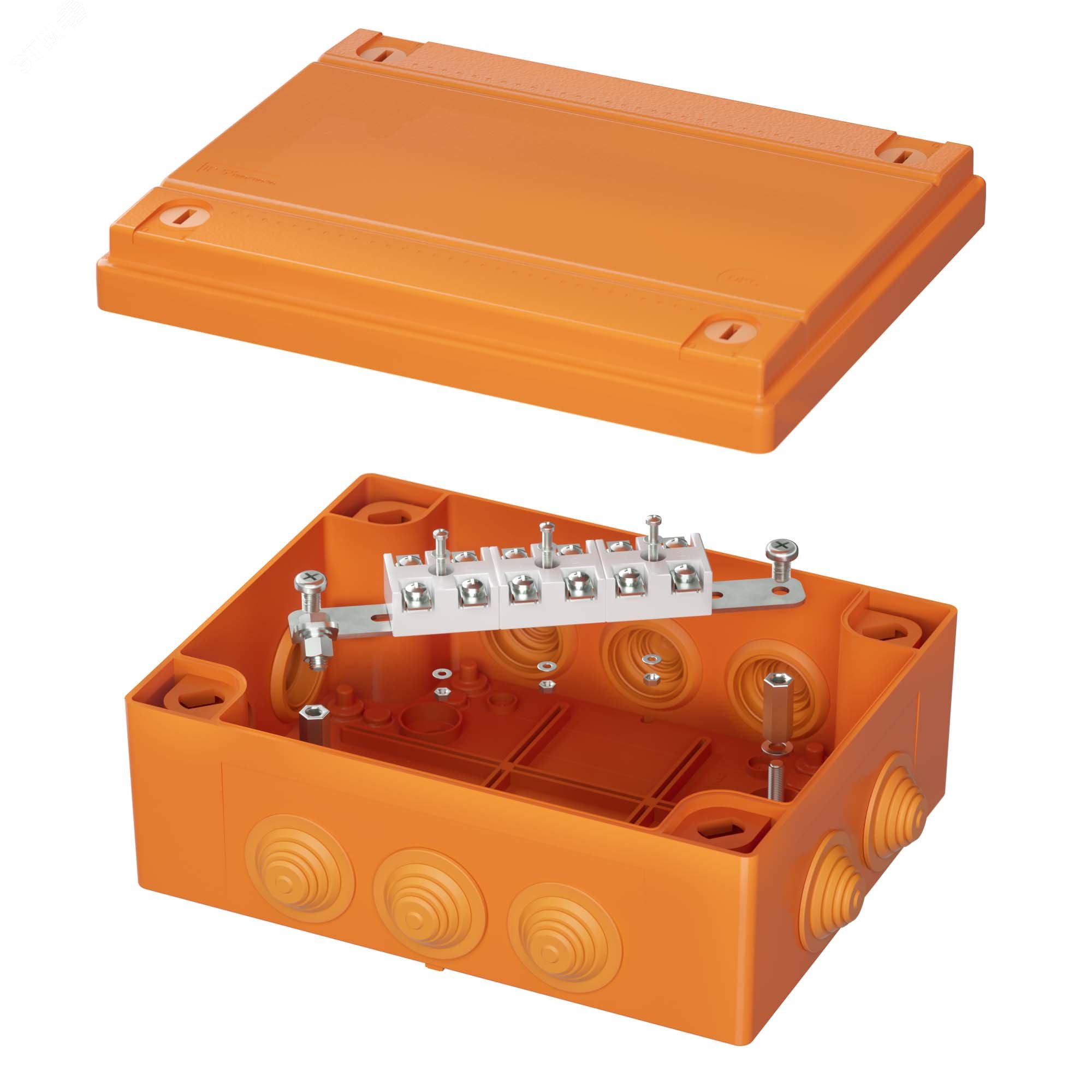 Коробка пластиковая FS с кабельными вводами и клеммниками IP55 240x190x90мм 6р 450V 20A 10мм.кв нержавеющий контакт FSK41610 DKC - превью 2