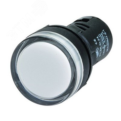 Изображение товара Сигнальный индикатор со встроенным диодом 24В белый для промышленных систем