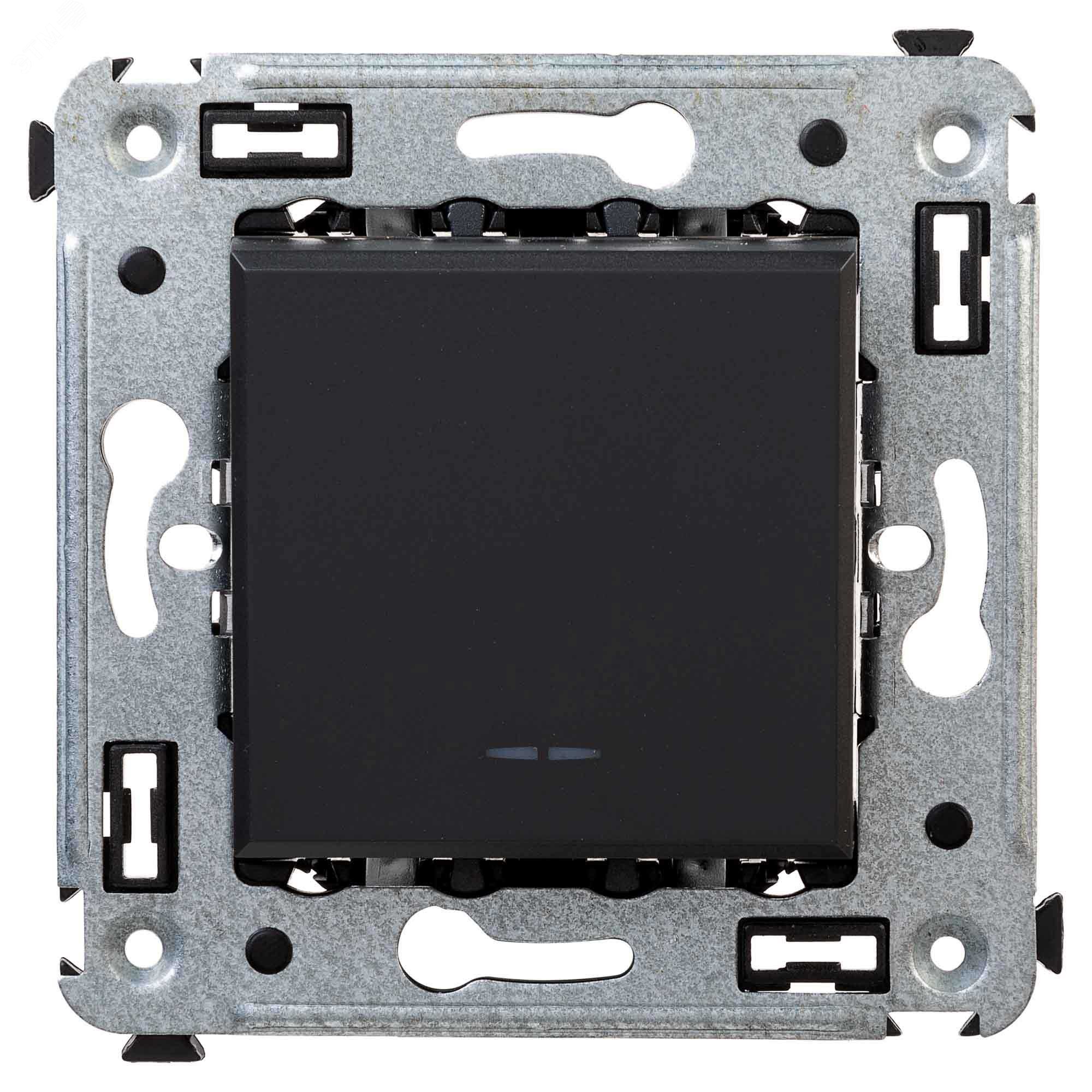 Изображение товара Переключатель одноклавишный в стену серия Avantiчерный матовый 1 клавиша