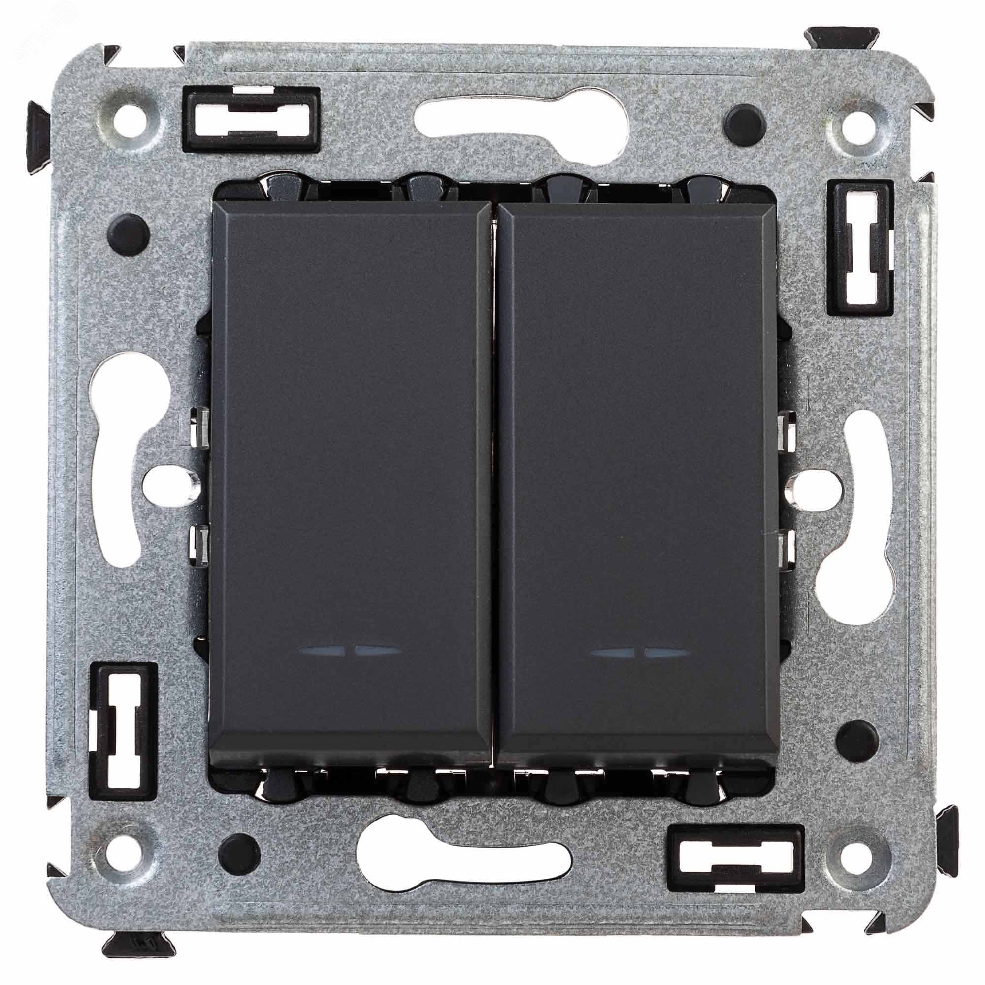 Изображение товара Выключатель двухклавишный Avanti Черный матовый от ДКС