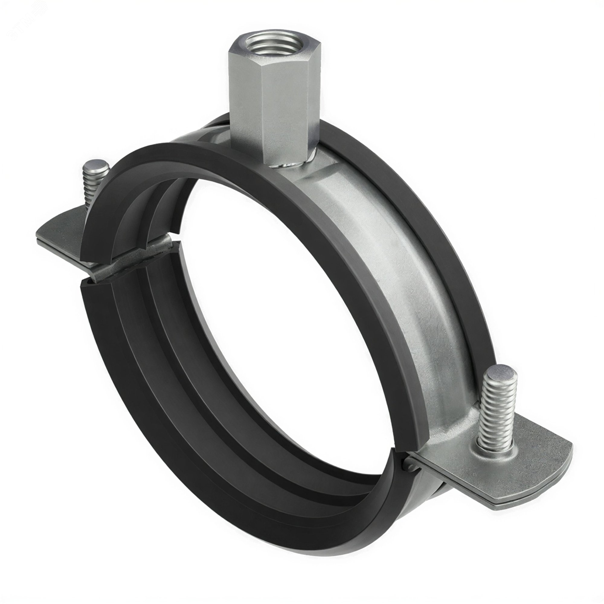 Изображение товара Хомут для труб средних нагрузок с изоляцией и гайкой М8 33,5 мм серый DKC