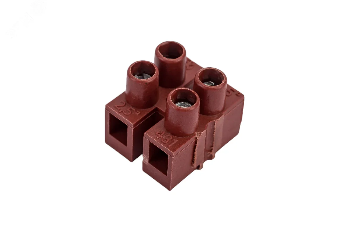 Изображение товара Клеммник 2П 150 градусов 450V 24А 2.5мм.кв фибергласс (шт)