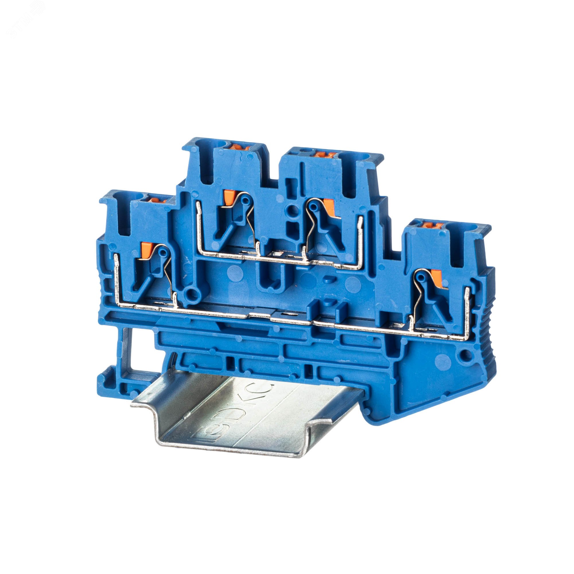 Изображение товара Двухуровневая клемма с Push-in зажимом для соединения четырех проводов 2.5 мм2