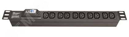 Блок розеток для 19 шкафов, 8 розеток IEC60320 С13, автомат защиты 1Р' R519iec8cbc14 DKC - превью 2