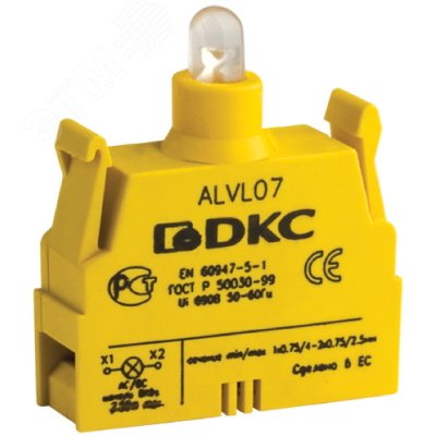 Блок контактный с клеммными зажимами под винт со светодиодом на 220В ALVL220 DKC