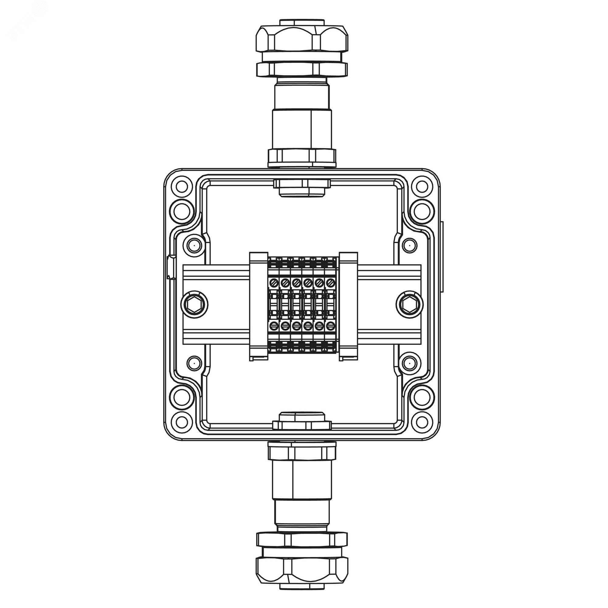 Взрывозащищенная клеммная коробка из алюминия TBE-A-12-(6xCBC.2)-1xKAEPM2MHK-20(A)-1xKAEPM2MHK-20(C)1Ex e IIC Т5 Gb / Ex tb IIIC T95°C Db IP66 1201.121.22.11B DKC