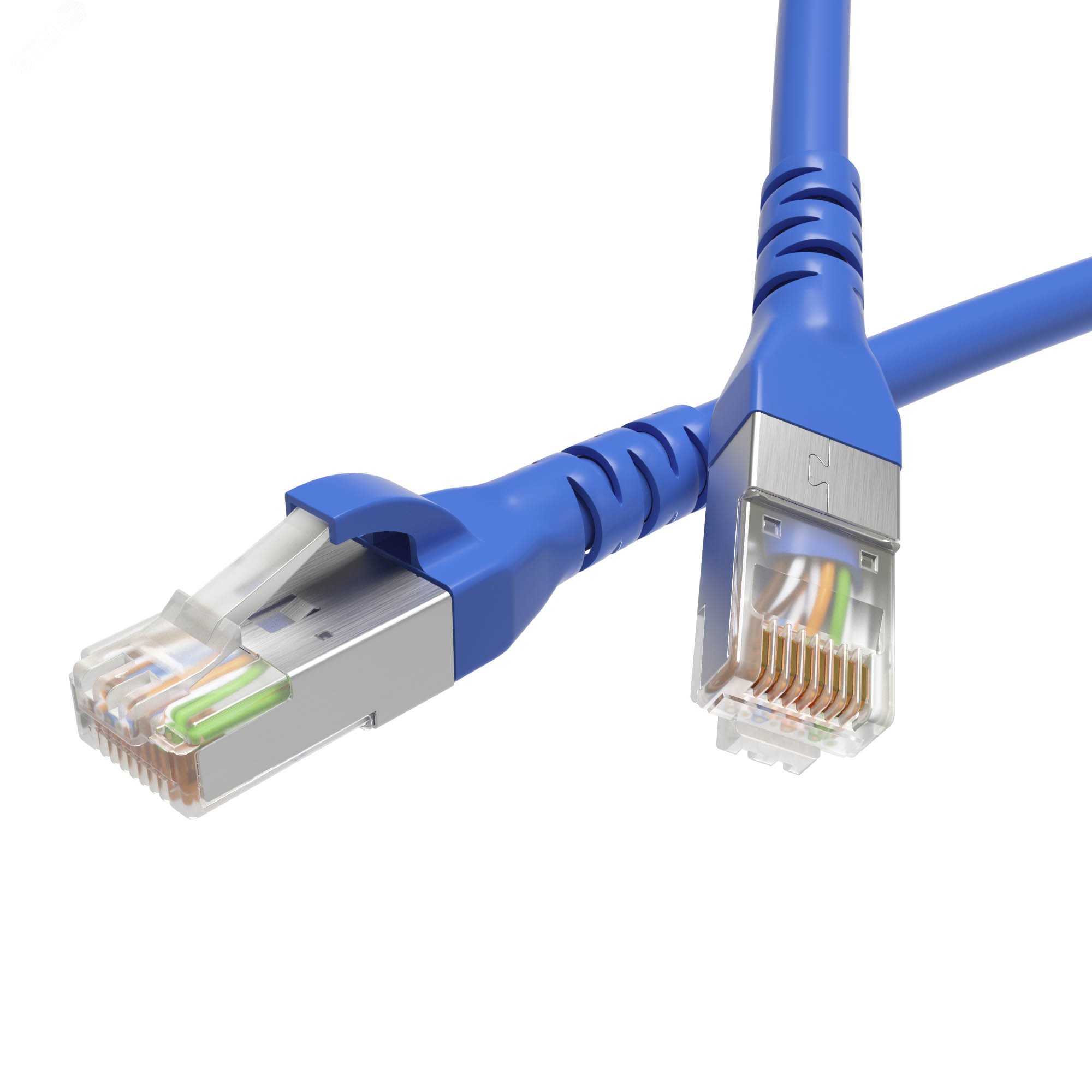 Изображение товара Патч-корд экранированный CAT5E F/UTP 4х2 LSZH синий 0.5м (шт)