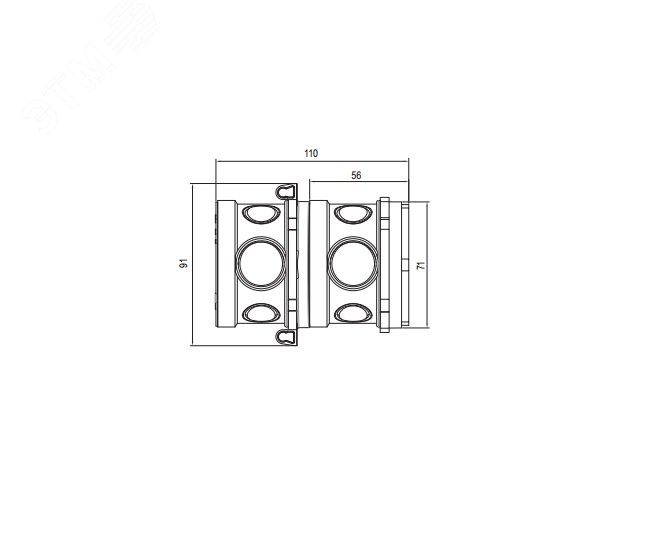 Коробка универсальная установочная для заливки в бетон 90Х71 h110 59393U DKC - превью 3