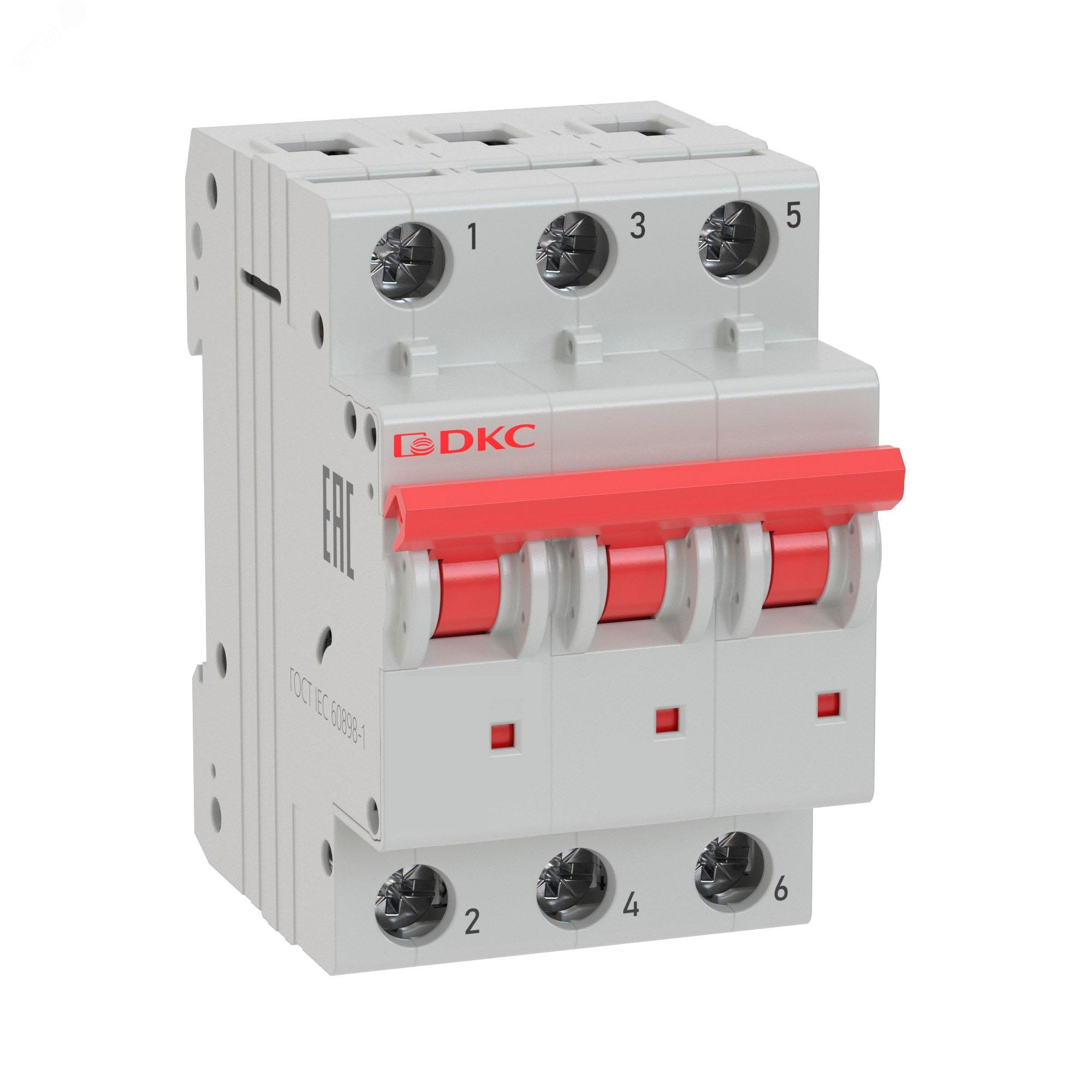 Изображение товара Автоматический модульный выключатель YON MD63 40A 3P 10kA