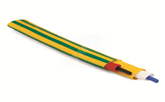 Трубка термоусаживаемая огнестойкая в рулоне 3.2/1.6мм желто-зеленый 2NS201R32GY DKC