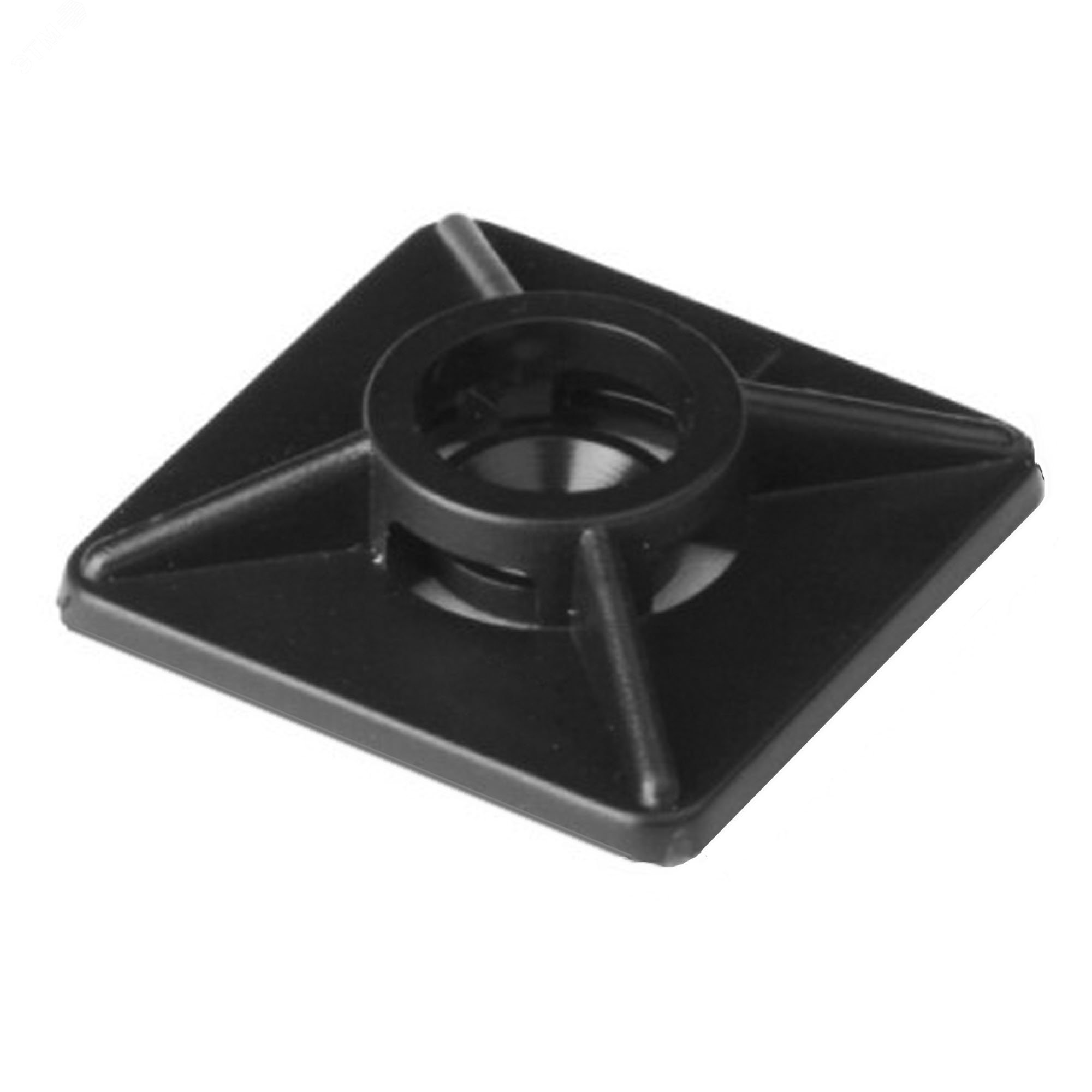 Изображение товара Монтажная база двойная самоклеящаяся 19x19, черная для хомутов шириной до 3,6мм (шт)