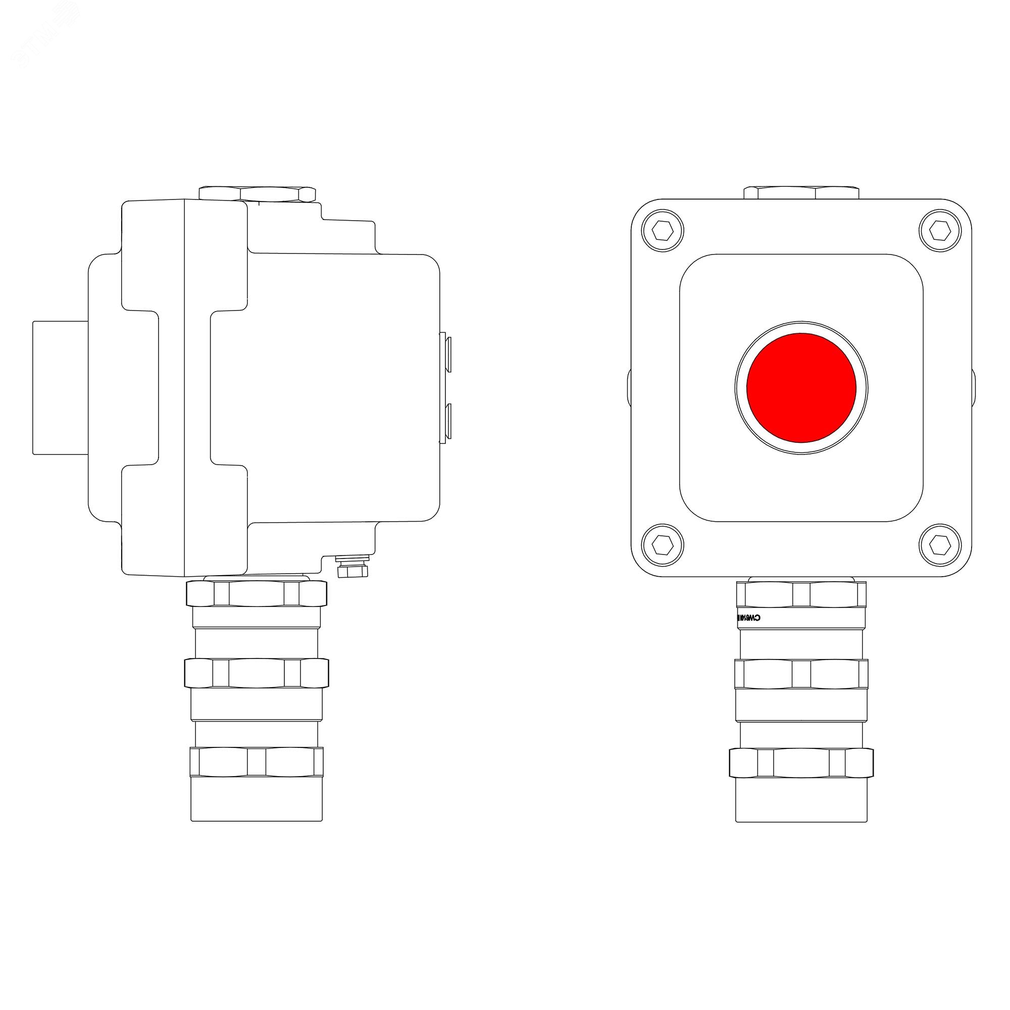 Изображение товара Взрывонепроницаемый пост управления из алюминия LCSD-01-B-MB-P1R
