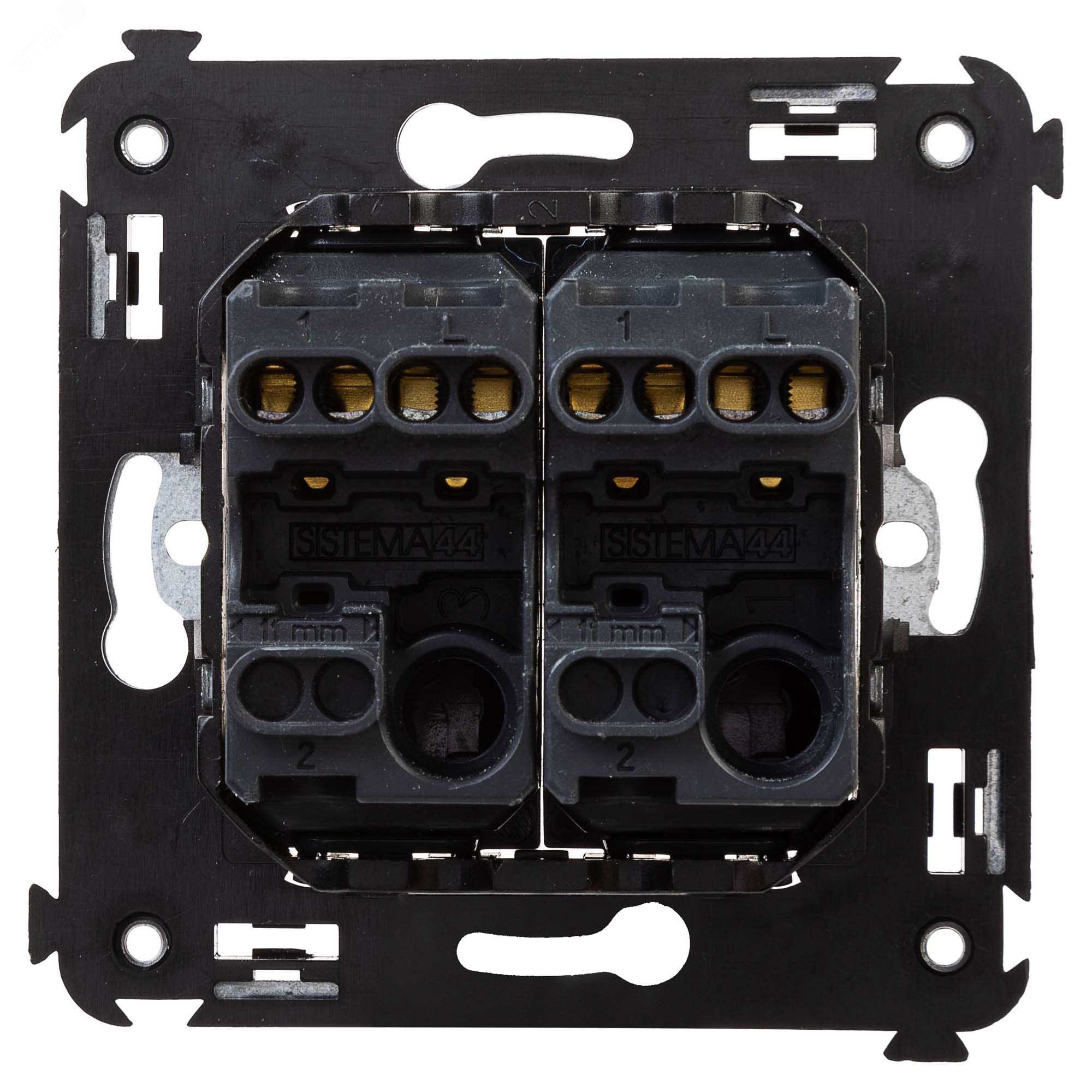 Avanti Выключатель двухклавишный в стену, Черный   квадрат 4402104 DKC - превью 4