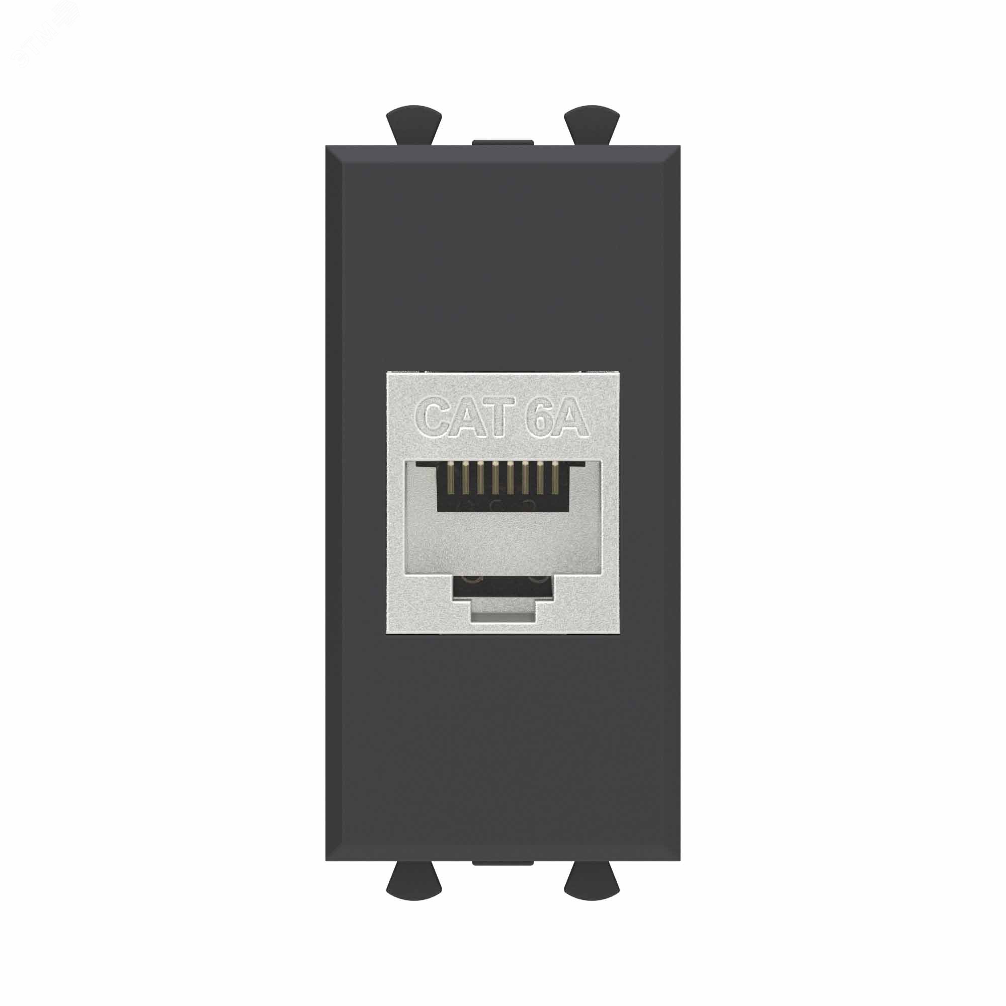 Изображение товара Avanti модульная розетка RJ45 Cat6a экранированная 1 модуль черный матовый