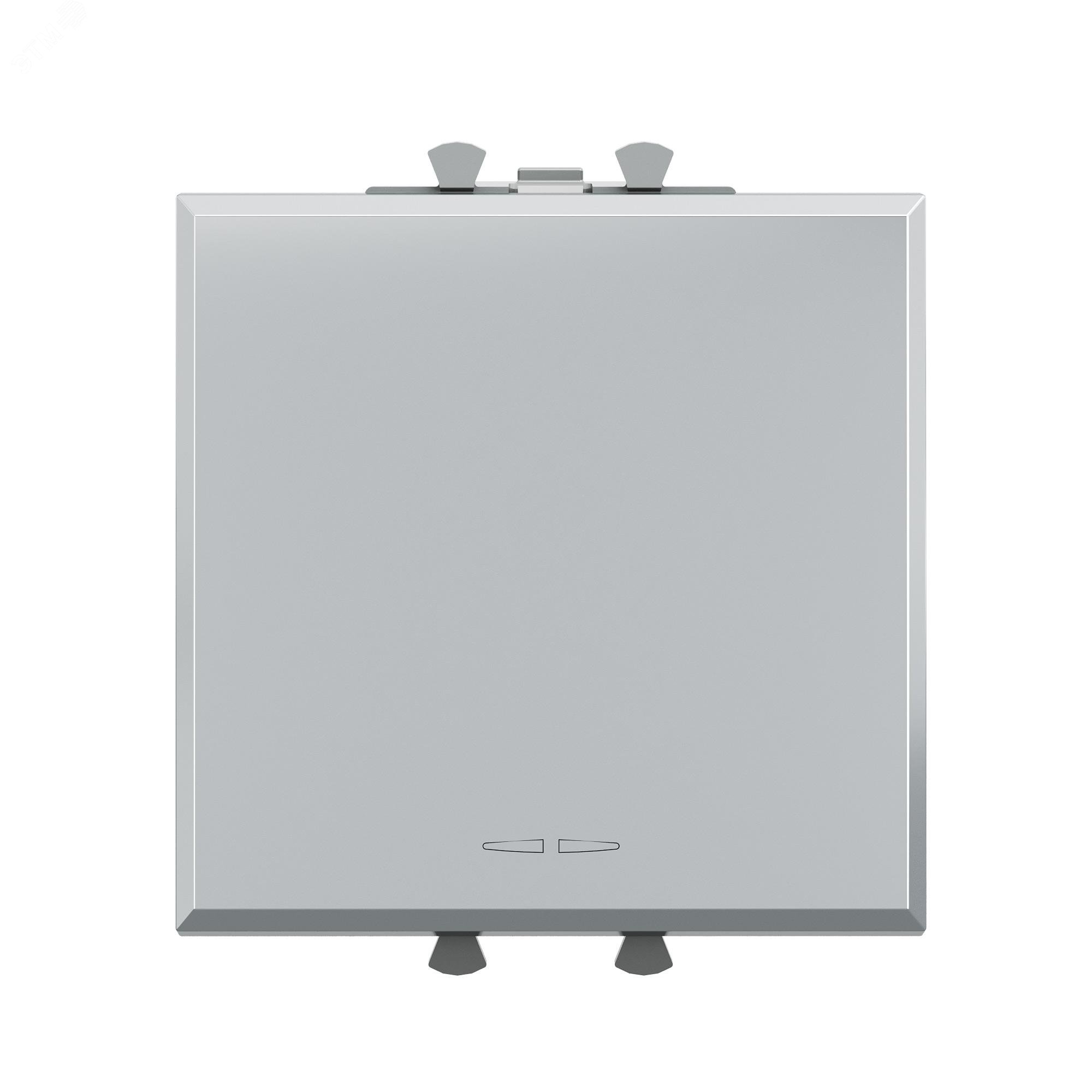 Изображение товара Выключатель двухполюсный одноклавишный модульный Avanti, закаленная сталь, 2 модуля