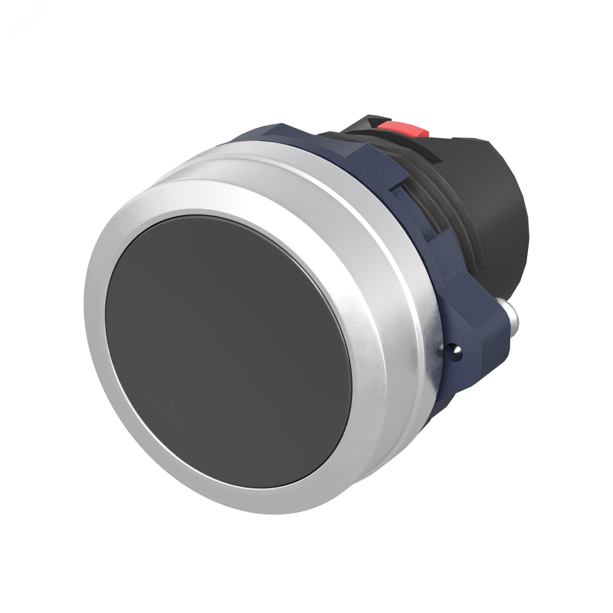 Изображение товара Головка кнопки плоская без фиксации черная алюминий IP65 22 мм