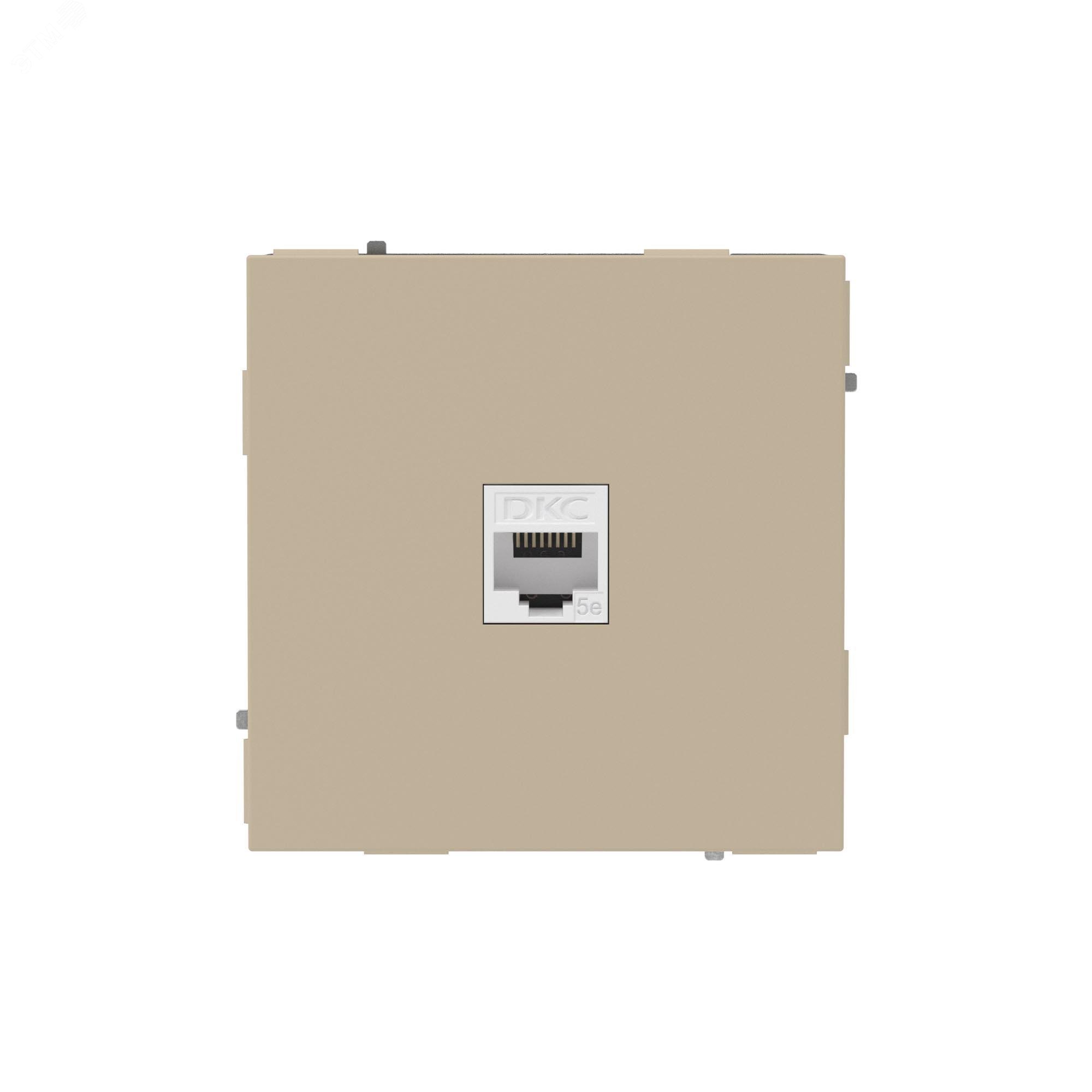 Изображение товара Компьютерная розетка RJ-45 без шторки, кат.5е одинарная, KANT, ванильный марципан (шт)