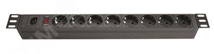 Блок розеток для 19дюймовых шкафов 8 розеток Schuko выключатель R519SH8OPSHC14 DKC - превью 2
