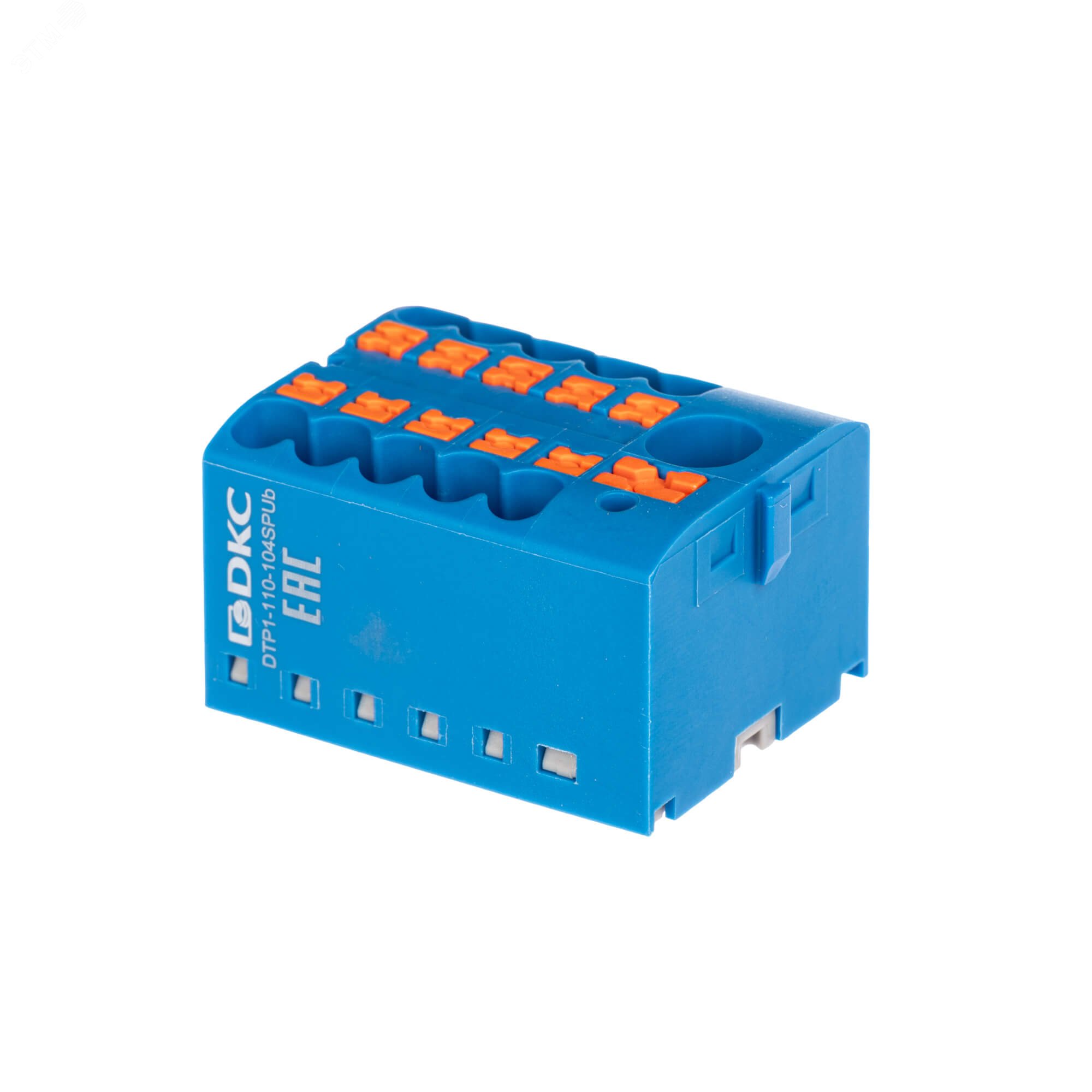 Изображение товара Блок распределительный DKC DTP1-110-104SPUB push-in 1 ввод 6 кв мм 10 точек синий